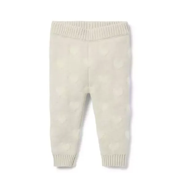 Janie and Jack Pants & Overalls|Pants-Baby Heart Sweater Pant fluffy bunny heather heart