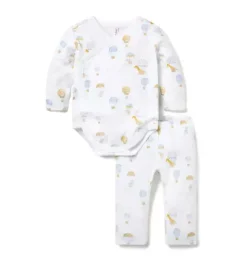 Janie and Jack Sets|Sets-Baby Hot Air Balloon Animals Wrap Matching Set jet ivory balloon animals