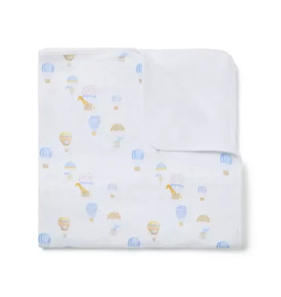 Janie and Jack Shoes & Accessories|Shoes & Accessories-Baby Hot Air Balloon Animals Blanket jet ivory balloon animals