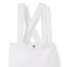 Janie and Jack Pants & Overalls-Baby Linen-Cotton Suspender Pant white