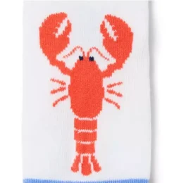 Janie and Jack Shoes & Accessories-Baby Lobster And Stripe Sock 2-Pack white and soft blue stripe