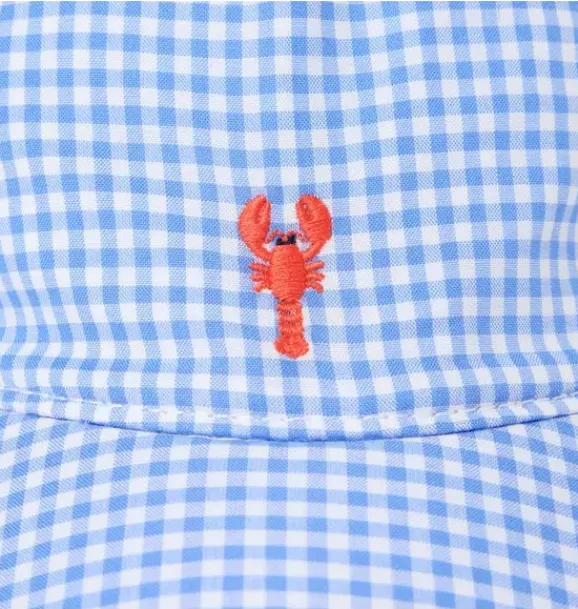Janie and Jack Accessories|Baby-Baby Lobster Gingham Cap soft blue gingham