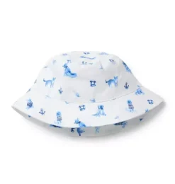 Janie and Jack Accessories|Swim Outfits-Baby Nautical Dog Bucket Hat white nautical dog
