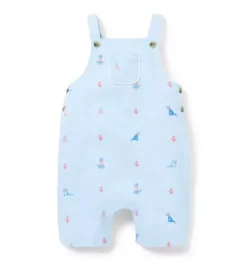 Janie and Jack Pants & Overalls-Baby Nautical Dog Overall blue sail nautical dog