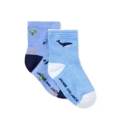 Janie and Jack Shoes & Accessories-Baby Nautical Icon Sock 2-Pack dreamy blue and blue ripple stripe