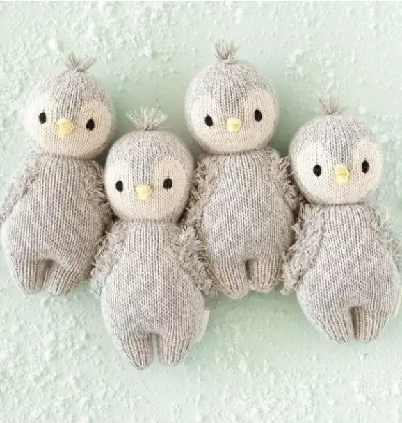 Janie and Jack Stuffed Animals-Baby penguin light/pastel grey