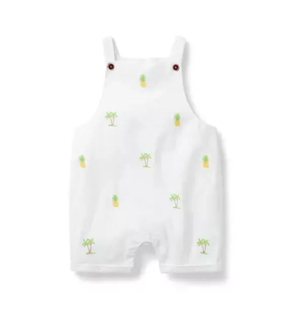 Janie and Jack Pants & Overalls-Baby Pineapple Overall white pineapple