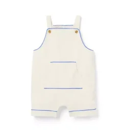 Janie and Jack Pants & Overalls-Baby Piped Pocket Overall freshwater pearl