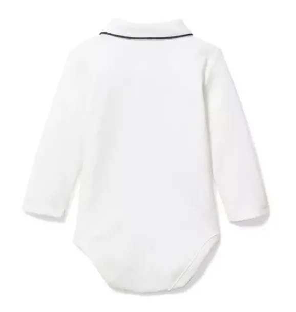 Janie and Jack Tops & Bodysuits-Baby Polo Bodysuit jet ivory