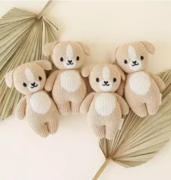 Janie and Jack Stuffed Animals-Baby puppy light beige
