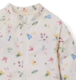 Janie and Jack Rash Guards|Swim-Baby Recycled Bug Floral Rash Guard Swimsuit seashell ecru bug floral