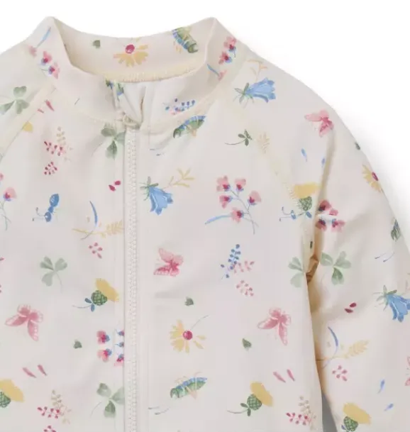 Janie and Jack Rash Guards|Swim-Baby Recycled Bug Floral Rash Guard Swimsuit seashell ecru bug floral