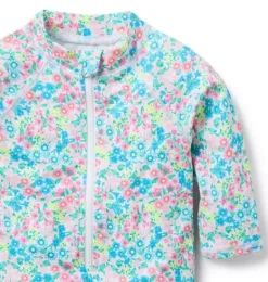 Janie and Jack Rash Guards|Family Matching-Baby Recycled Ditsy Floral Rash Guard Swimsuit jet ivory ditsy floral