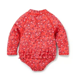 Janie and Jack Rash Guards|One-pieces-Baby Recycled Ditsy Floral Rash Guard Swimsuit red punch ditsy floral