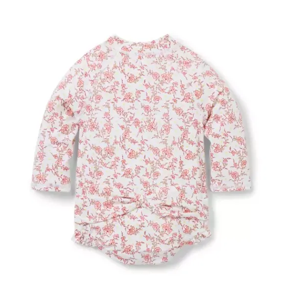 Janie and Jack Rash Guards|One-pieces-Baby Recycled Floral Rash Guard Swimsuit white floral