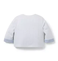 Janie and Jack Sweaters & Jackets|Sweaters & Jackets-Baby Reversible Quilted Jacket white and ocean air stripe