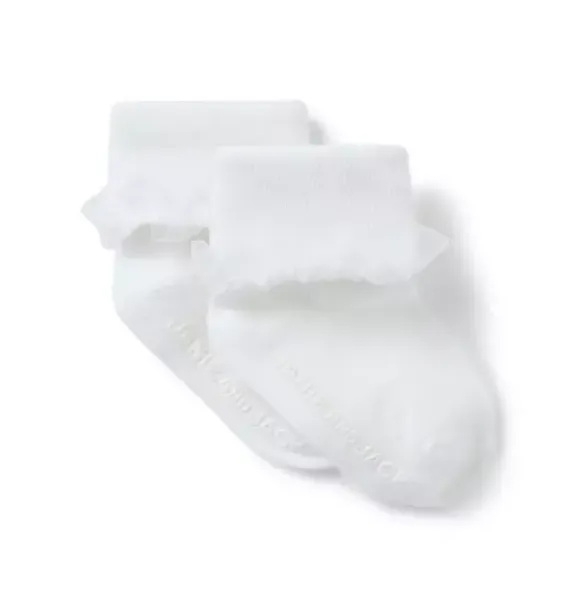Janie and Jack Shoes & Accessories-Baby Ruffle Sock white