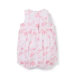 Janie and Jack Online Exclusives|One-pieces & Rompers-Baby Safari Toile Bow Romper pink palette safari toile