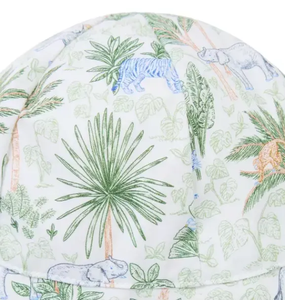 Janie and Jack Online Exclusives|Shoes & Accessories-Baby Safari Toile Bucket Hat white safari toile