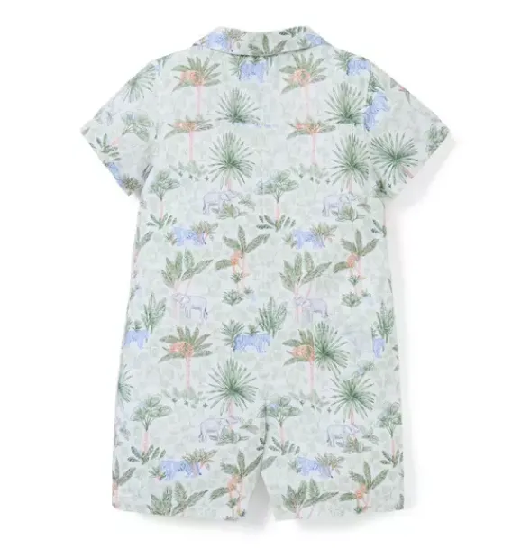 Janie and Jack Online Exclusives|One-pieces & Rompers-Baby Safari Toile Romper white safari toile