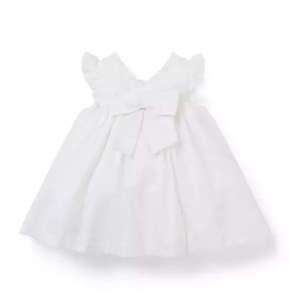 Janie and Jack Dresses-Baby Smocked Sateen Dress white