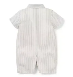 Janie and Jack One-pieces & Rompers-Baby Striped Sea Turtle Romper freshwater pearl stripe