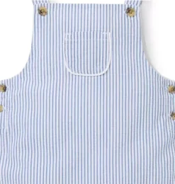 Janie and Jack Pants & Overalls-Baby Striped Seersucker Overall atlantic blue stripe