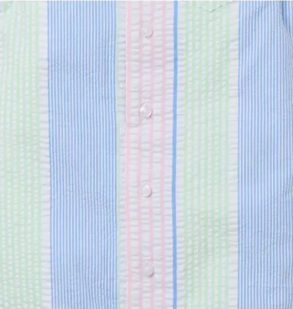 Janie and Jack One-pieces & Rompers-Baby Striped Seersucker Stripe Romper light blue stripe