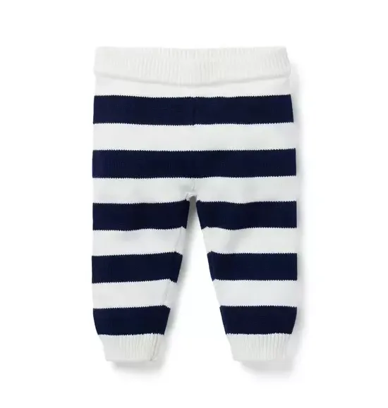 Janie and Jack Pants & Overalls-Baby Striped Sweater Pant merchant marine stripe