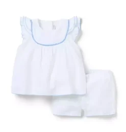 Janie and Jack Sets-Baby Textured Ruffle Matching Set white
