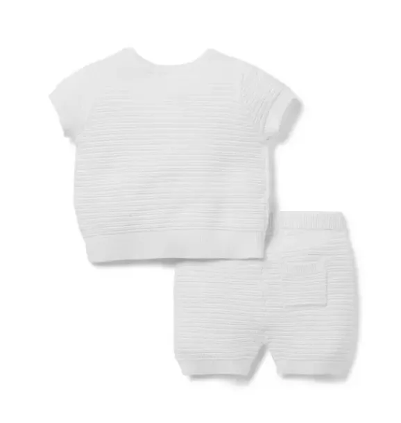 Janie and Jack Sets|Sets-Baby Textured Stripe Sweater Set jet ivory