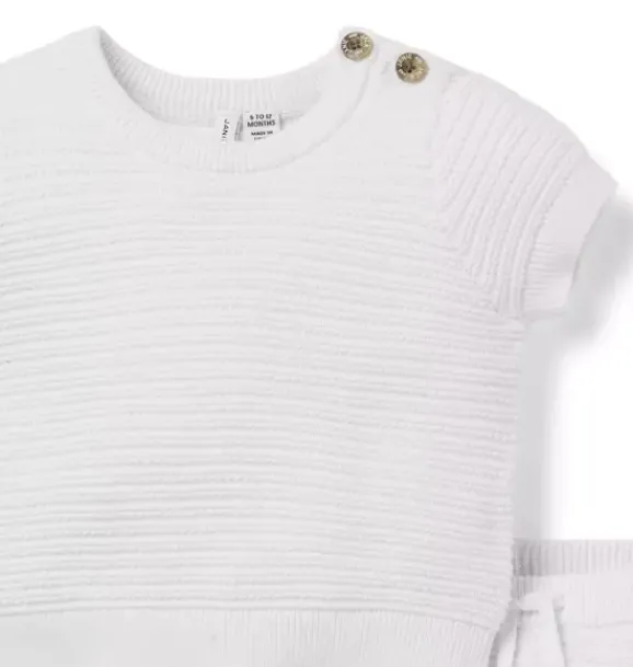 Janie and Jack Sets|Sets-Baby Textured Stripe Sweater Set jet ivory