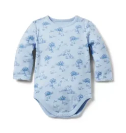 Janie and Jack Tops & Bodysuits-Baby Woodland Bodysuit peek-a-blue woodland toile