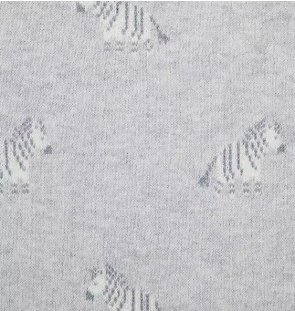 Janie and Jack One-pieces & Rompers-Baby Zebra Knit Romper earl grey heather zebra