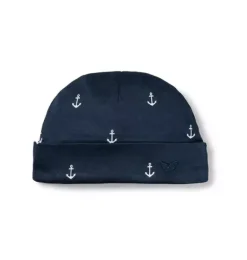 Janie and Jack Baby Accessories|Petite Plume-Baby's Pima Hat in portsmouth anchors