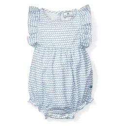 Janie and Jack Baby Pajamas|Petite Plume-Baby's Twill Ruffled Romper in la mer