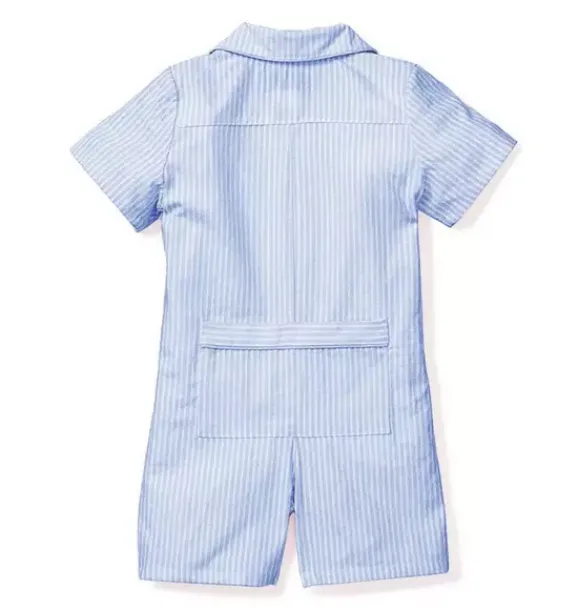 Janie and Jack Baby Pajamas|Petite Plume-Baby's Twill Summer Romper in french blue seersucker