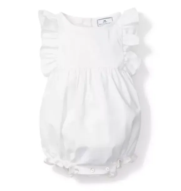 Janie and Jack Baby Pajamas|Petite Plume-Baby's Twill Ruffled Romper white