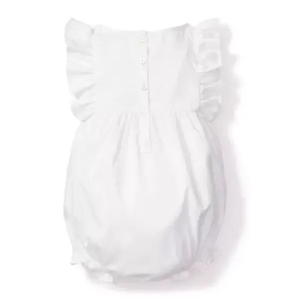 Janie and Jack Baby Pajamas|Petite Plume-Baby's Twill Ruffled Romper white