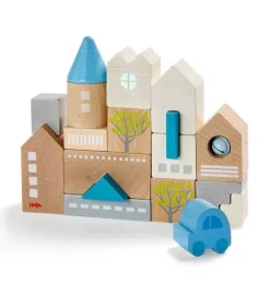 Janie and Jack Development Toys-Bad Rodach 18 Piece Wooden Building Blocks multi-color