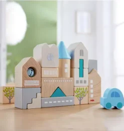 Janie and Jack Development Toys-Bad Rodach 18 Piece Wooden Building Blocks multi-color