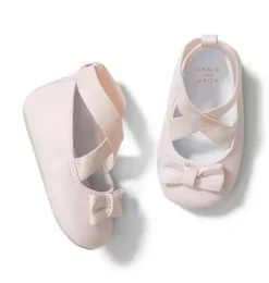 Janie and Jack Shoes & Accessories-Ballet Crib Shoe petal pink