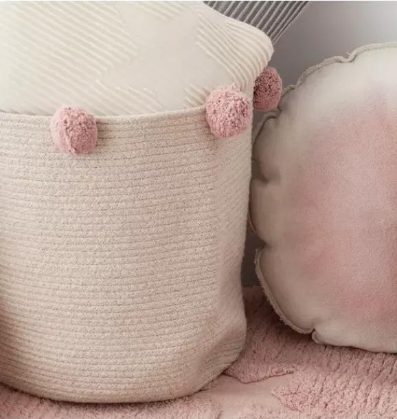Janie and Jack Storage-Basket Bubbly -Nude natural