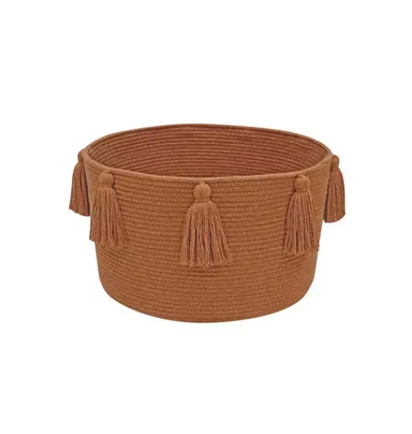 Janie and Jack Storage-Basket New Tassels chestnut