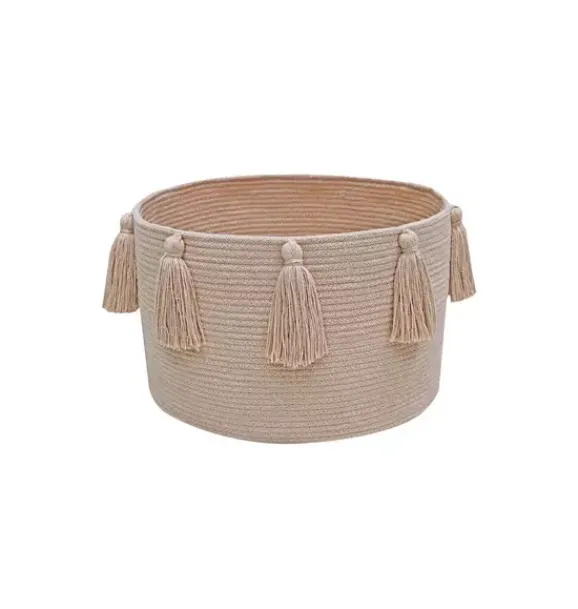 Janie and Jack Storage-Basket New Tassels rose