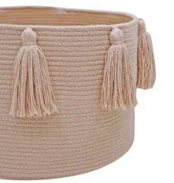 Janie and Jack Storage-Basket New Tassels rose