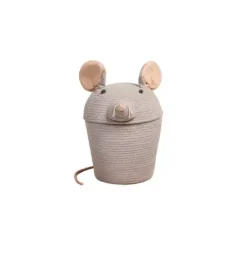 Janie and Jack Storage-Basket Renata the Rat grey