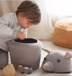Janie and Jack Storage-Basket Renata the Rat grey