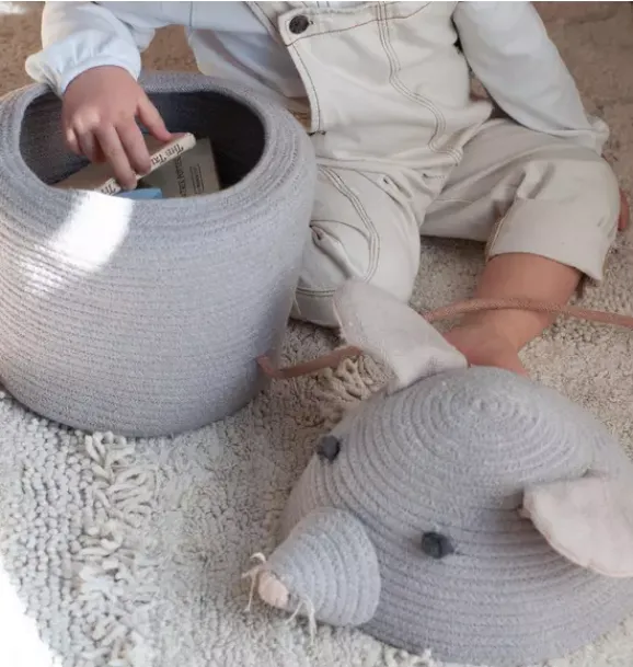 Janie and Jack Storage-Basket Renata the Rat grey