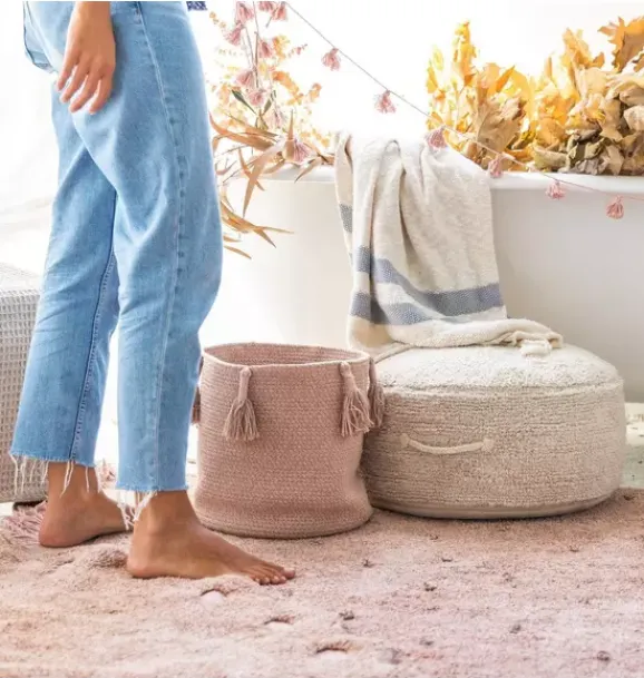 Janie and Jack Storage-Basket Woody Vintage Nude vintage nude linen